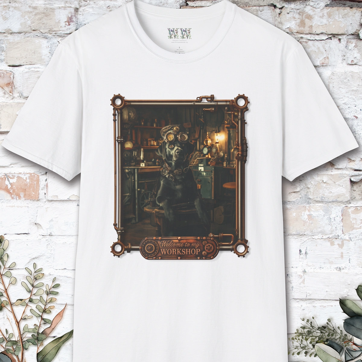 Steampunk Black Labrador Unisex T shirt