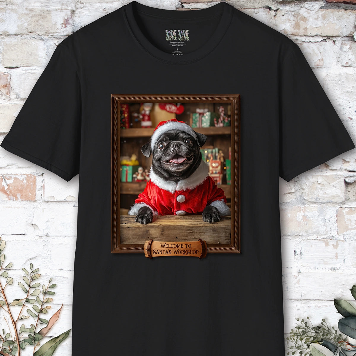 Pug #1 Santa's Workshop Unisex T shirt