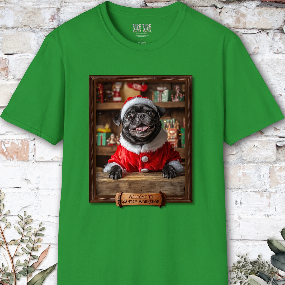 Pug #1 Santa's Workshop Unisex T shirt