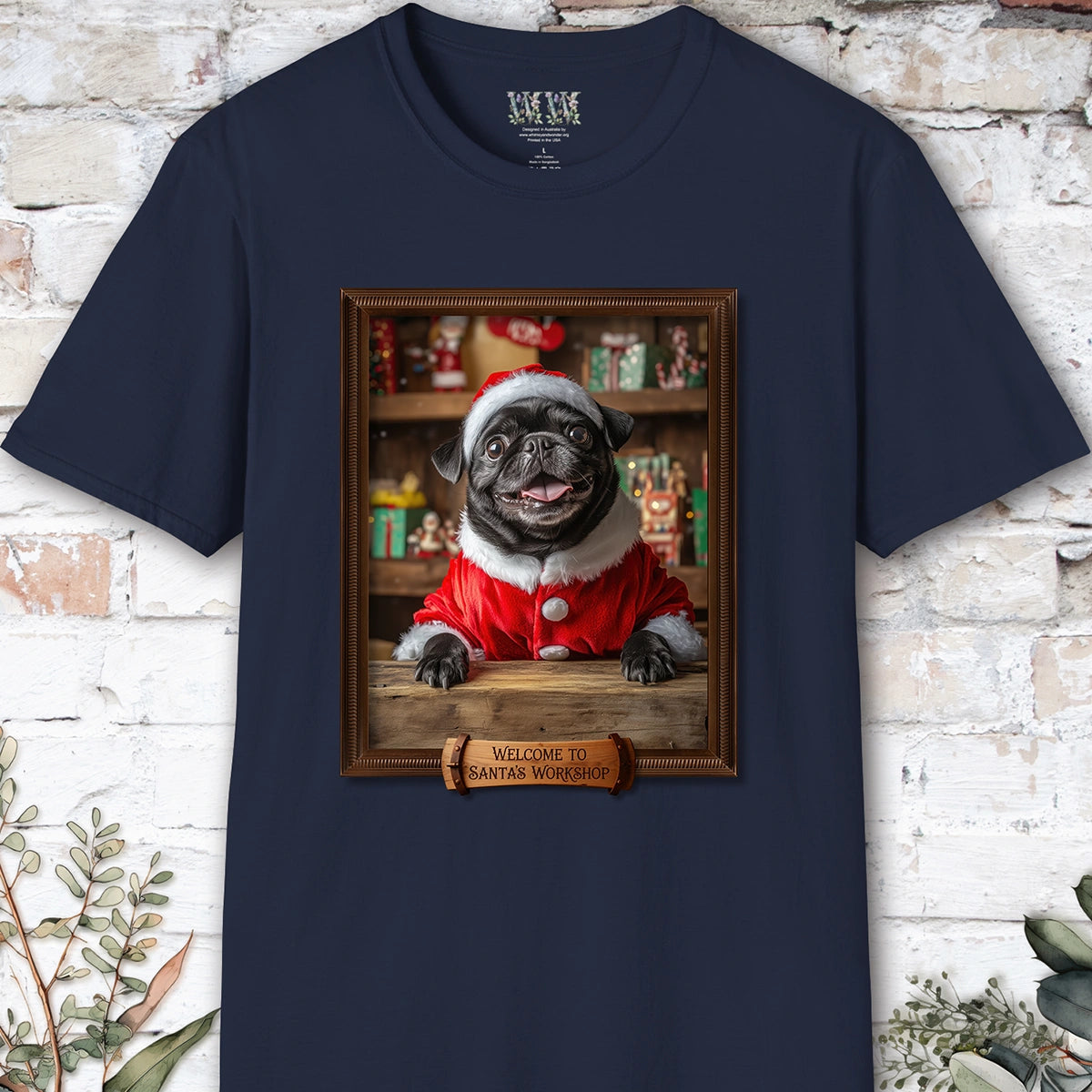 Pug #1 Santa's Workshop Unisex T shirt