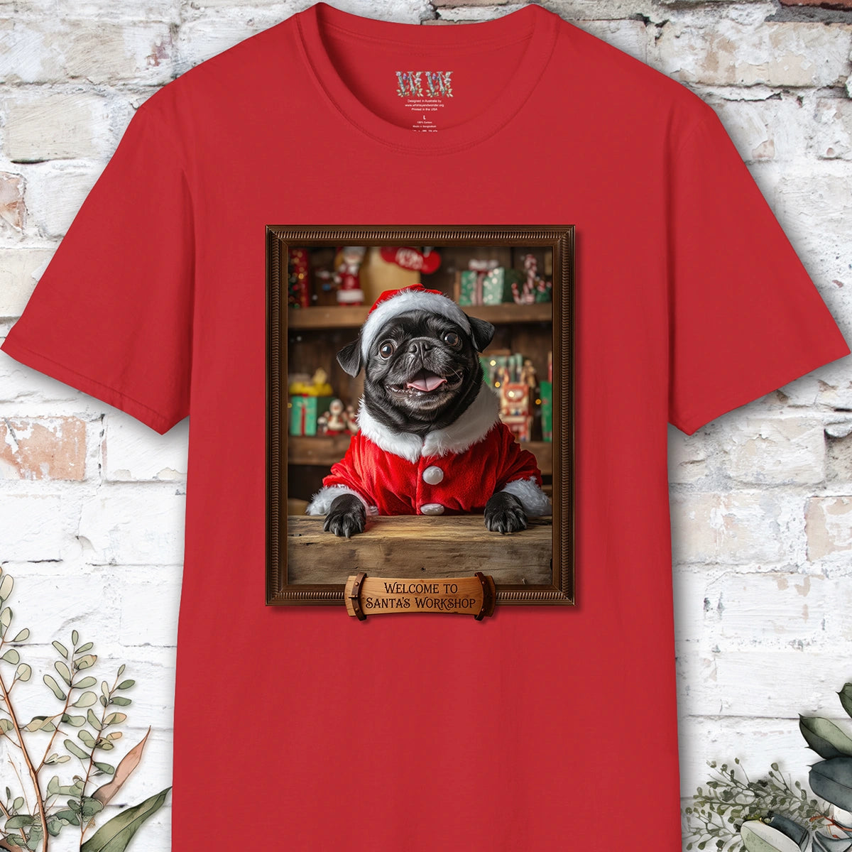 Pug #1 Santa's Workshop Unisex T shirt