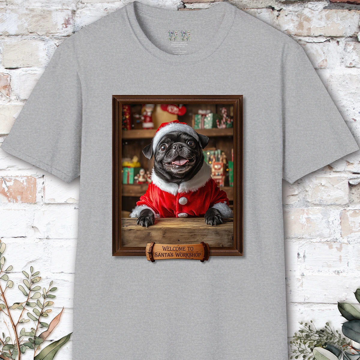 Pug #1 Santa's Workshop Unisex T shirt