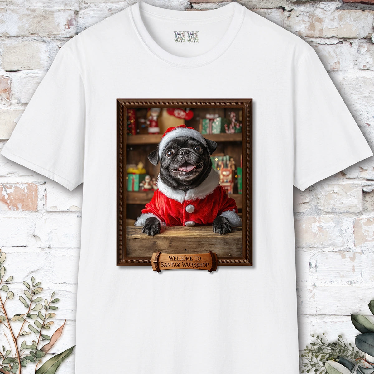 Pug #1 Santa's Workshop Unisex T shirt