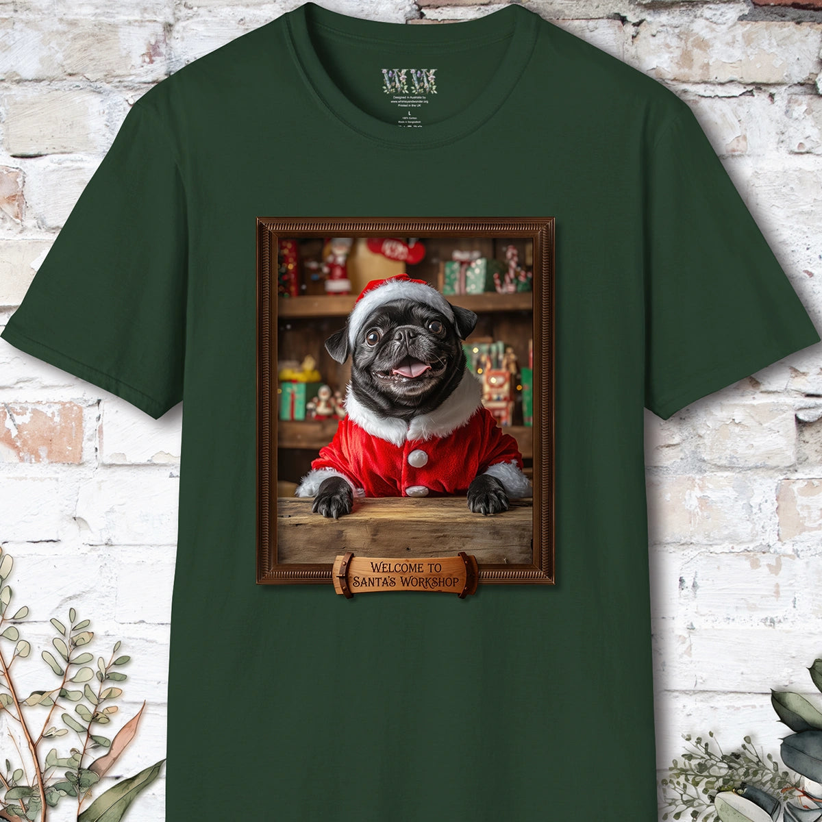 Pug #1 Santa's Workshop Unisex T shirt