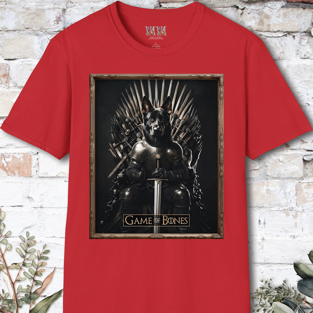 Black German Shepherd Game of Bones, Unisex T shirt