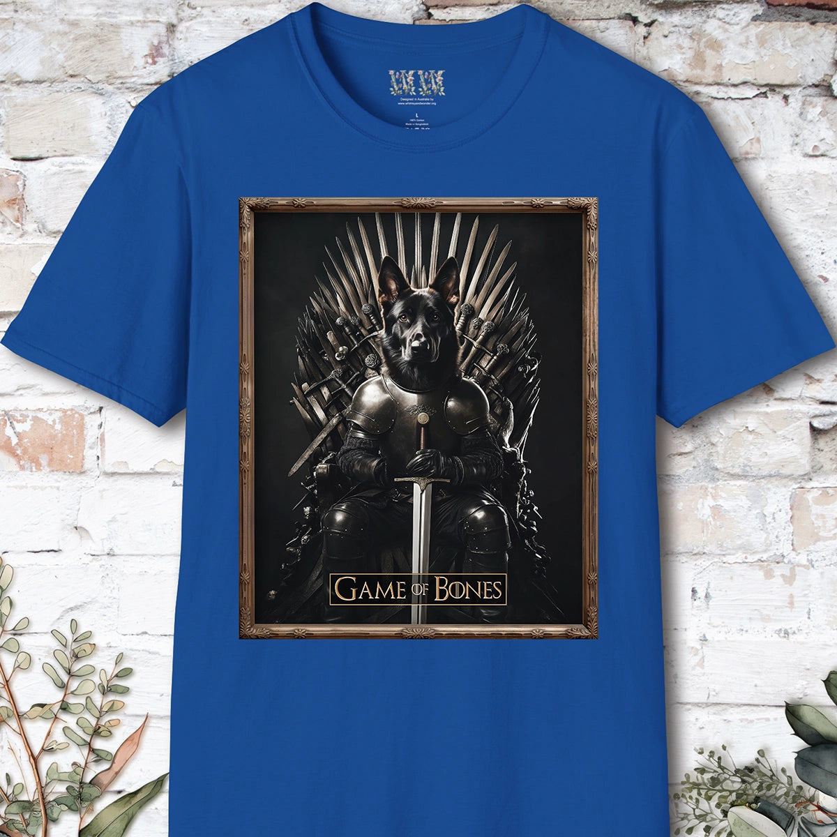 Black German Shepherd Game of Bones, Unisex T shirt