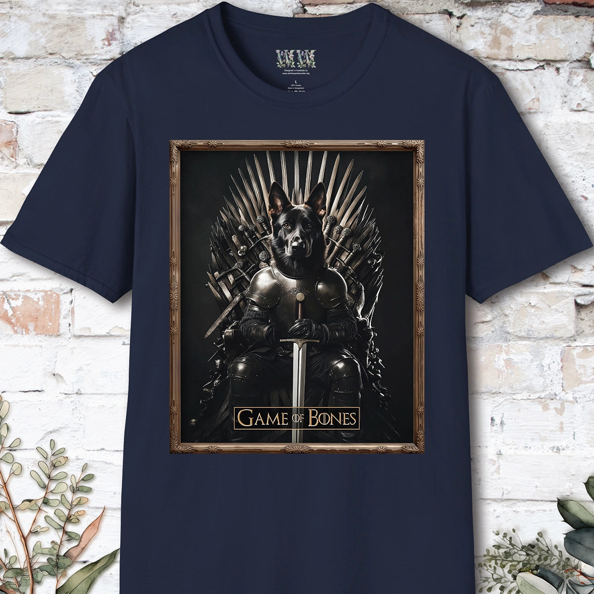 Black German Shepherd Game of Bones, Unisex T shirt