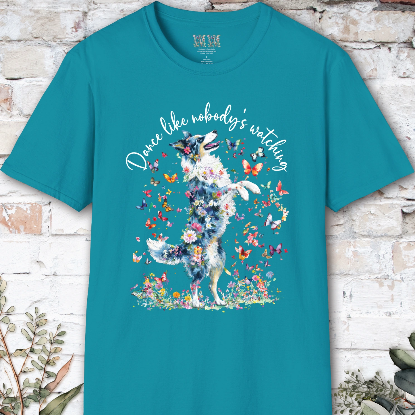 Border Collie Blue Merle "Dance like nobody's watching" unisex T shirt