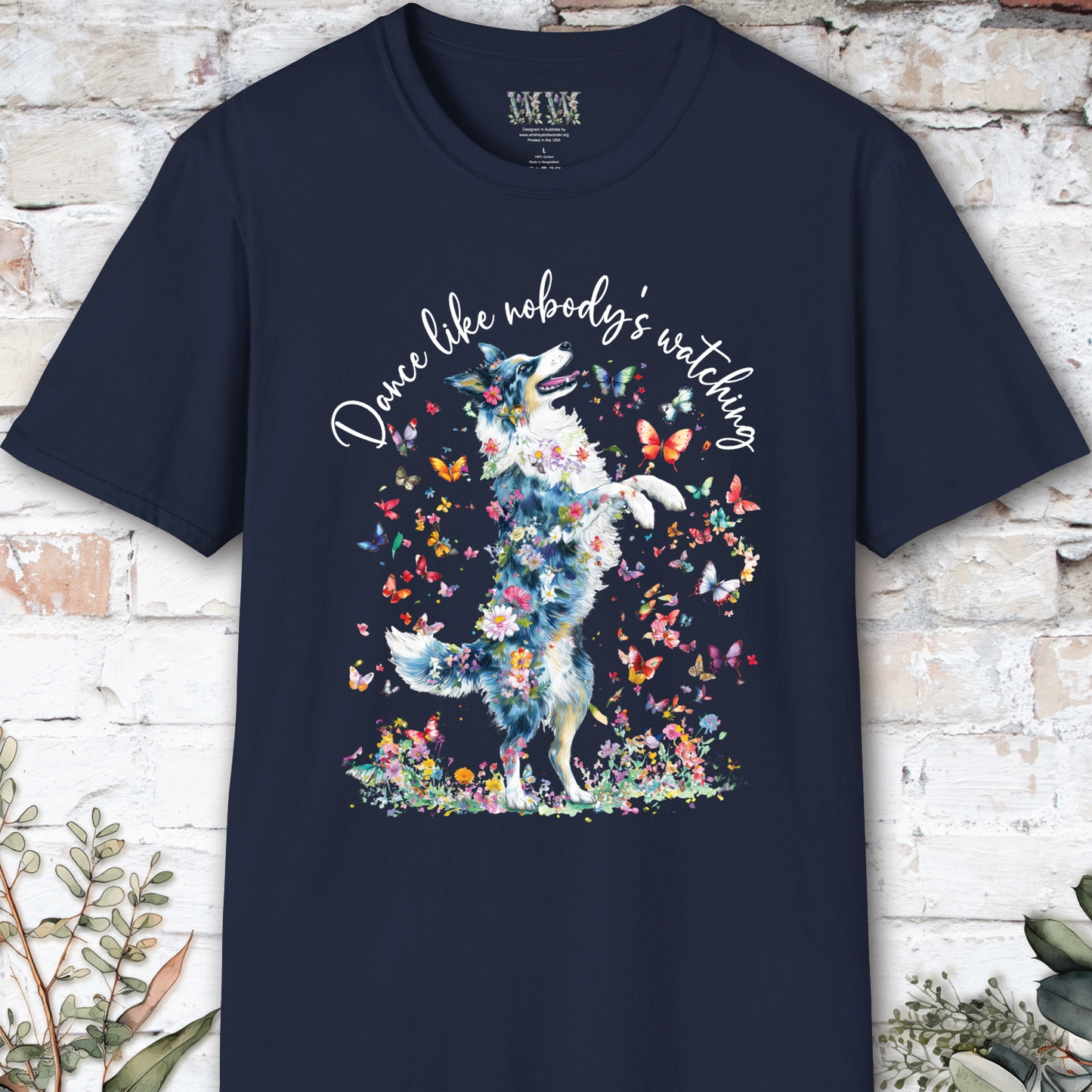 Border Collie Blue Merle "Dance like nobody's watching" unisex T shirt