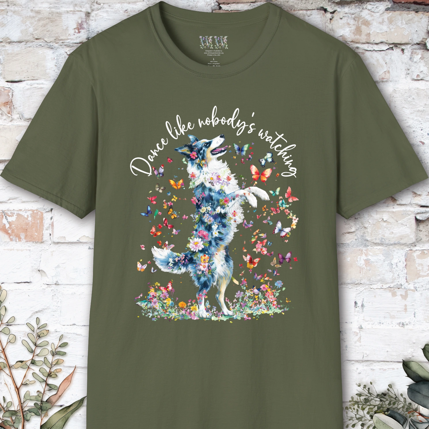 Border Collie Blue Merle "Dance like nobody's watching" unisex T shirt