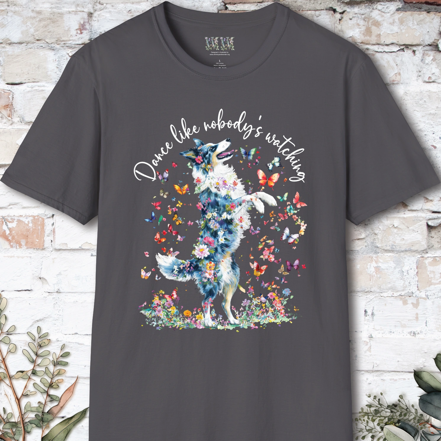 Border Collie Blue Merle "Dance like nobody's watching" unisex T shirt