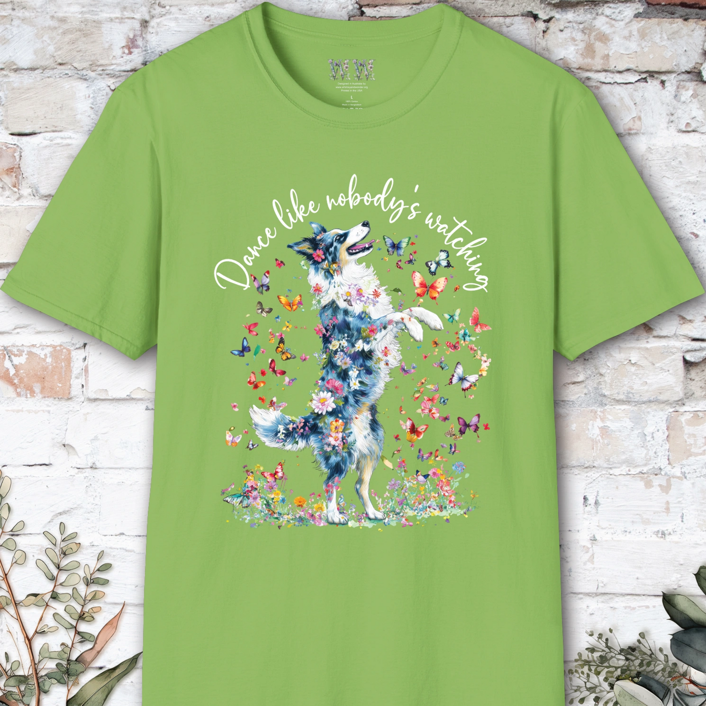 Border Collie Blue Merle "Dance like nobody's watching" unisex T shirt