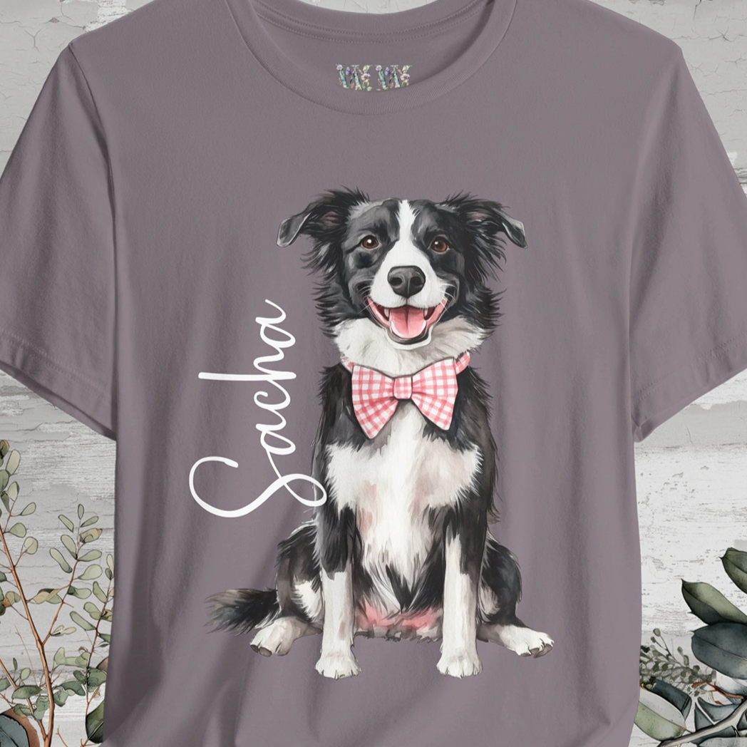 Border Collie #2 Bow Tie Personalized T shirt