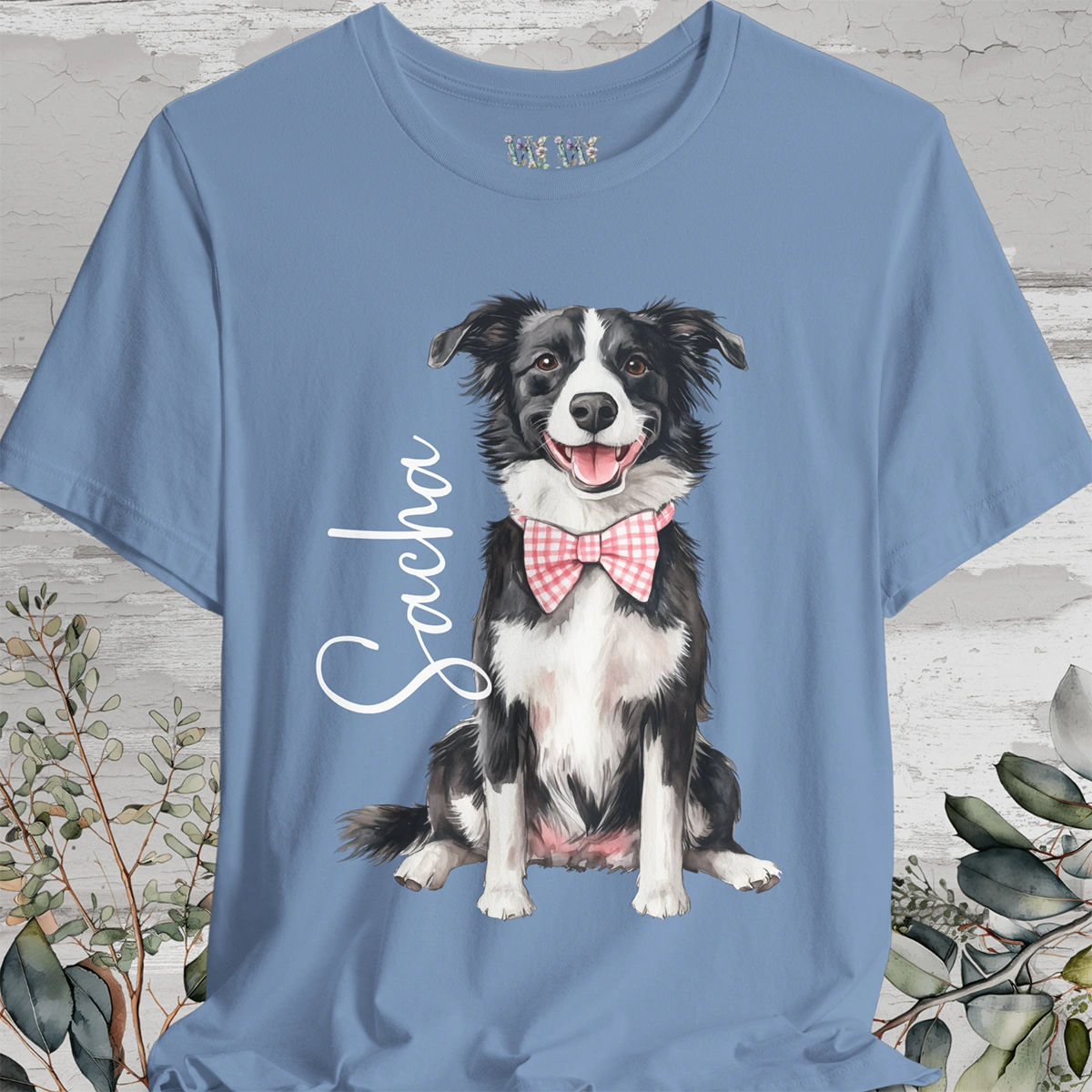 Border Collie #2 Bow Tie Personalized T shirt
