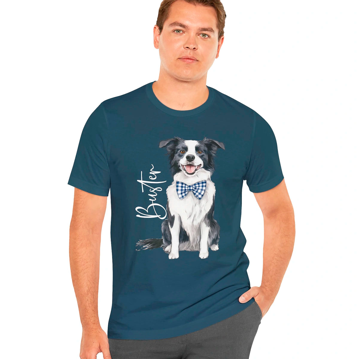 Border Collie #1 Bow Tie Personalized T shirt