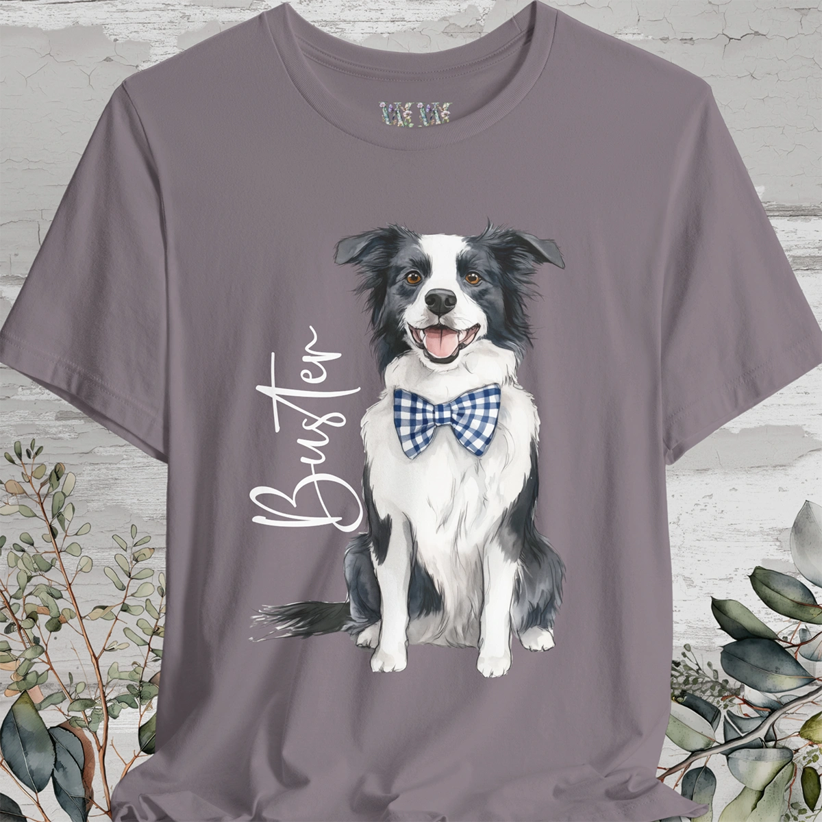 Border Collie #1 Bow Tie Personalized T shirt