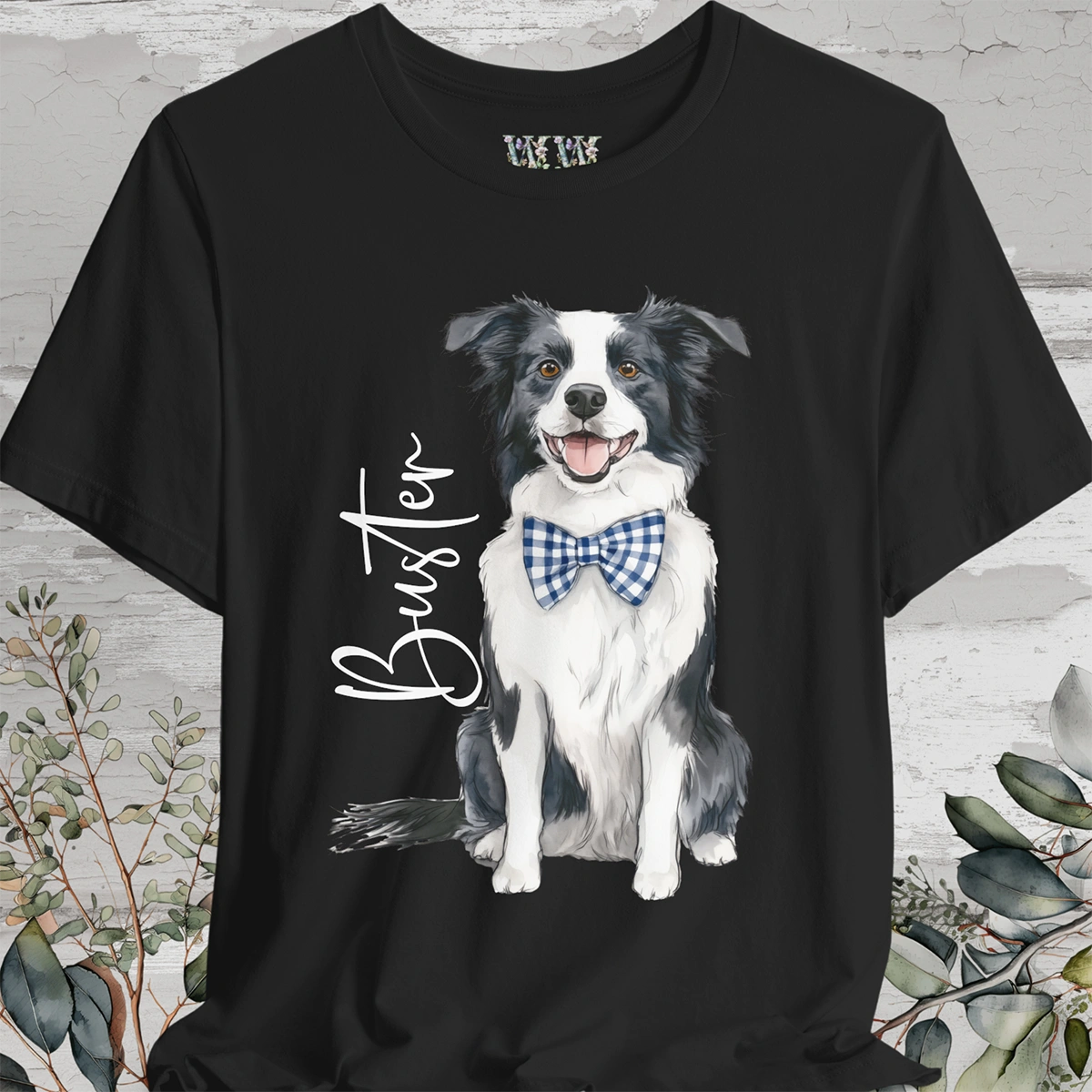 Border Collie #1 Bow Tie Personalized T shirt