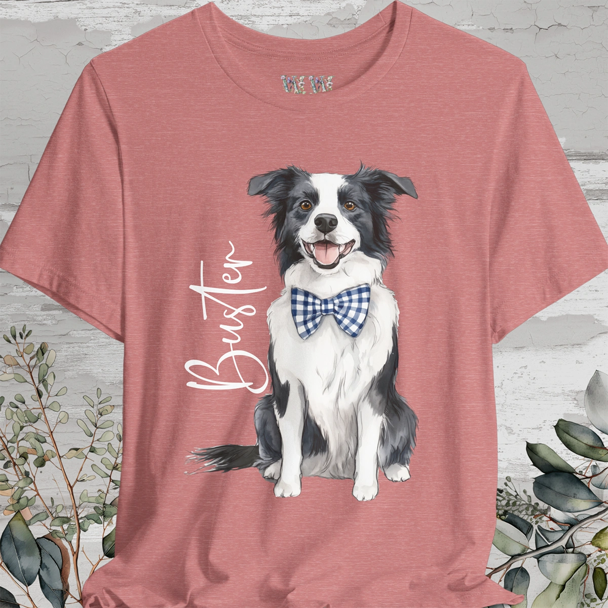 Border Collie #1 Bow Tie Personalized T shirt