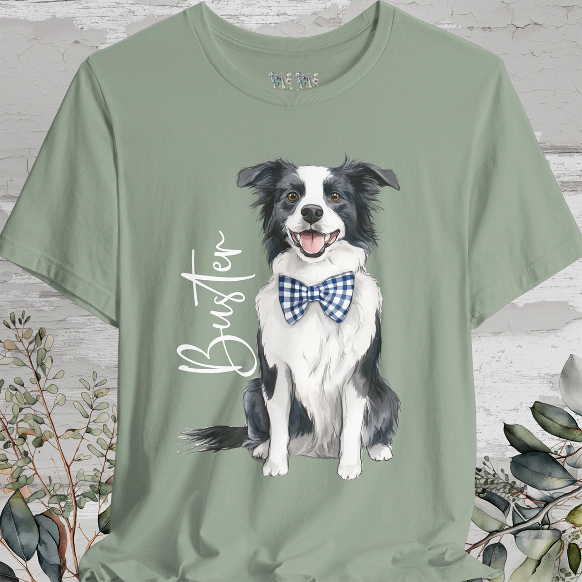 Border Collie #1 Bow Tie Personalized T shirt