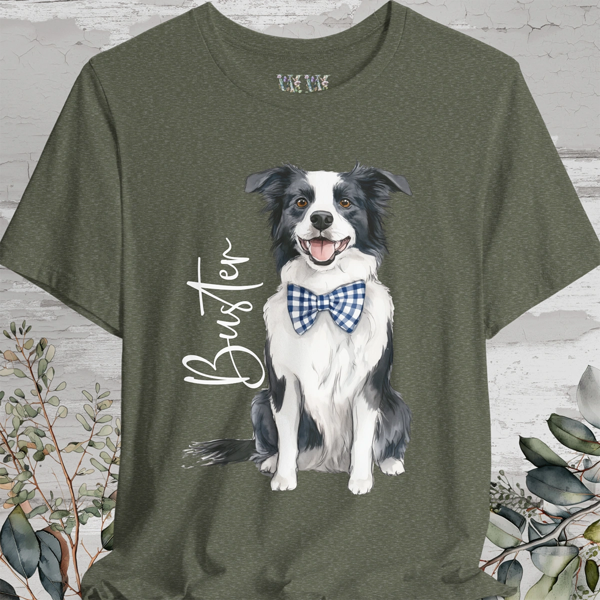 Border Collie #1 Bow Tie Personalized T shirt