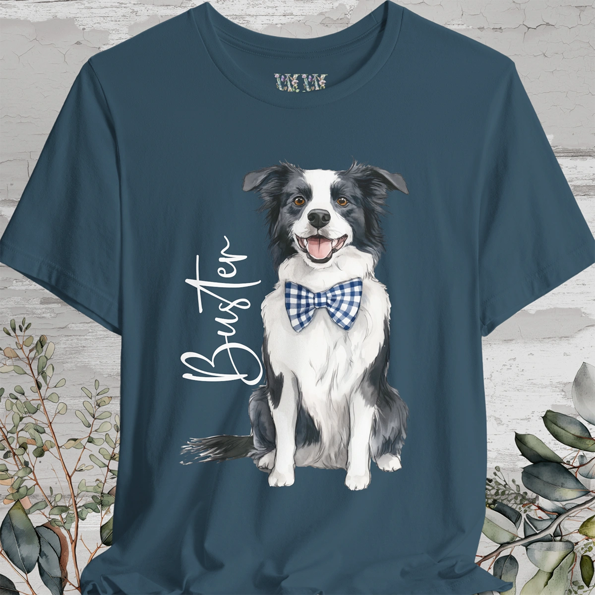 Border Collie #1 Bow Tie Personalized T shirt