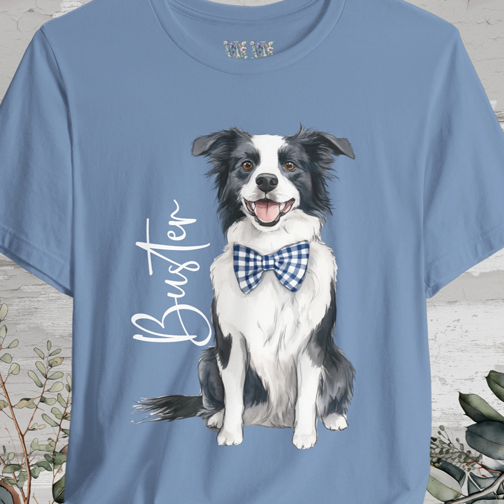 Border Collie #1 Bow Tie Personalized T shirt