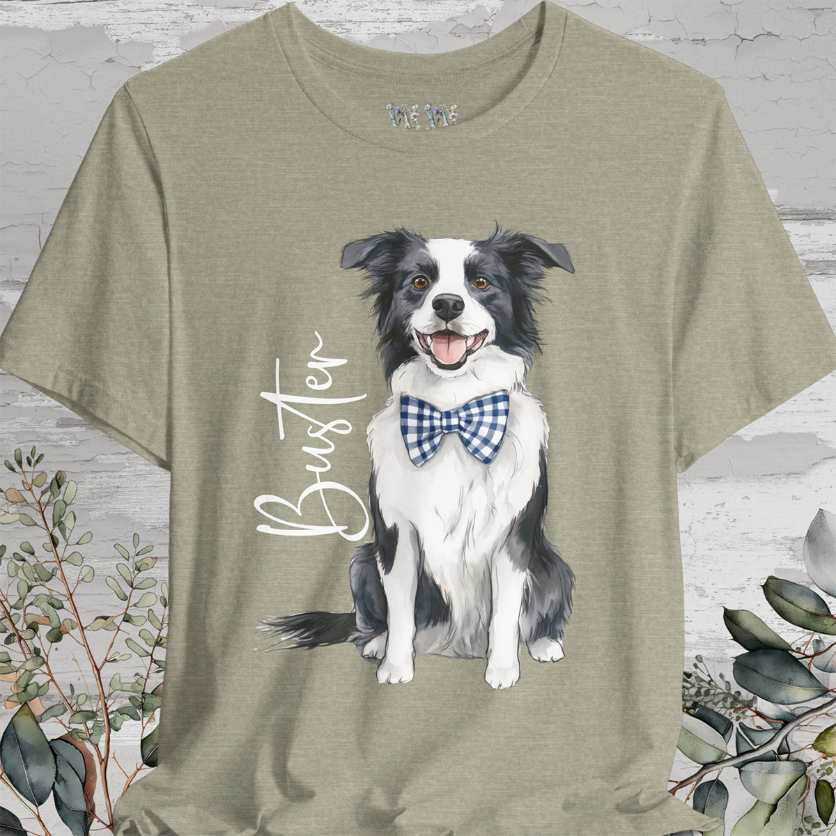 Border Collie #1 Bow Tie Personalized T shirt