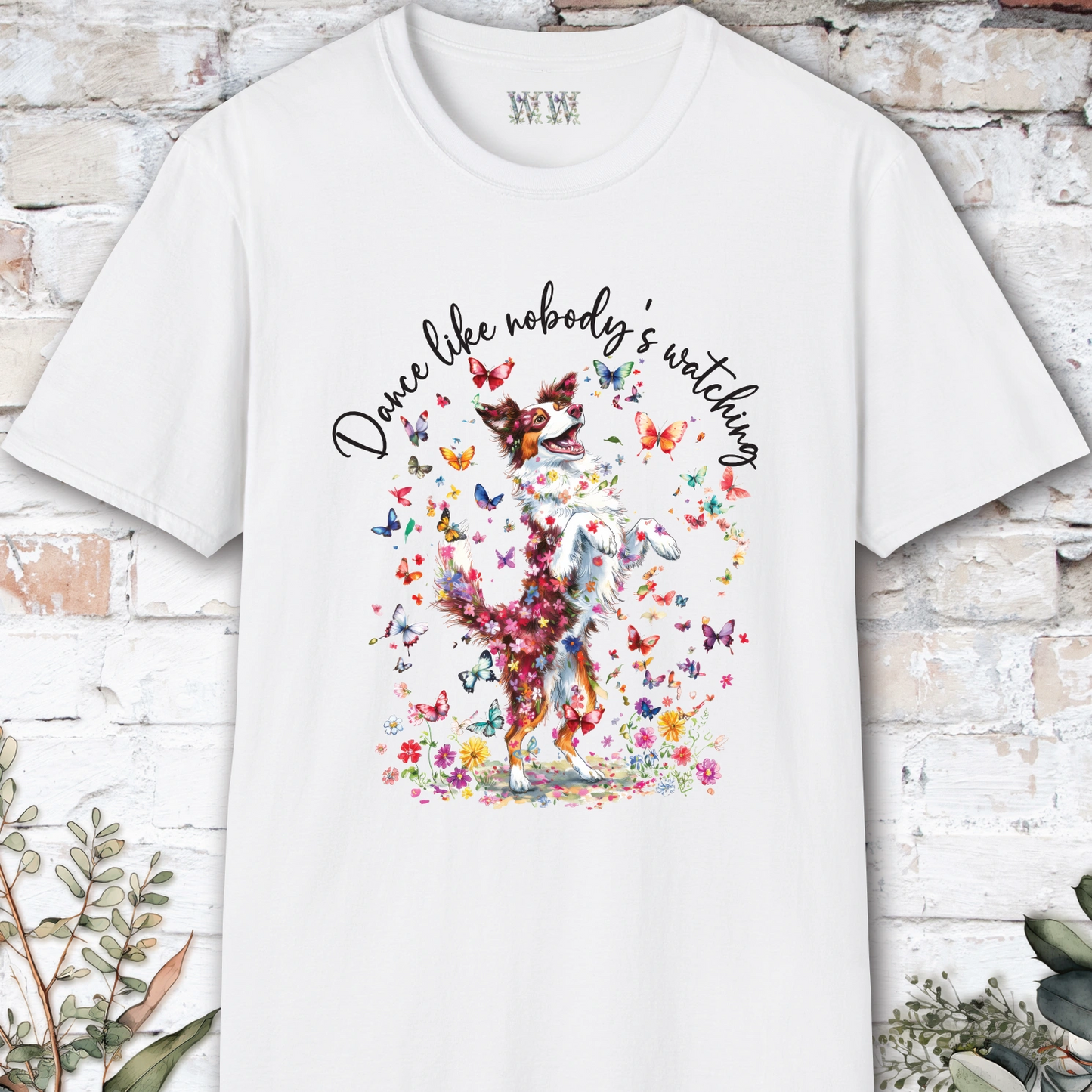 Border Collie Red Merle "Dance like nobody's watching" unisex T shirt
