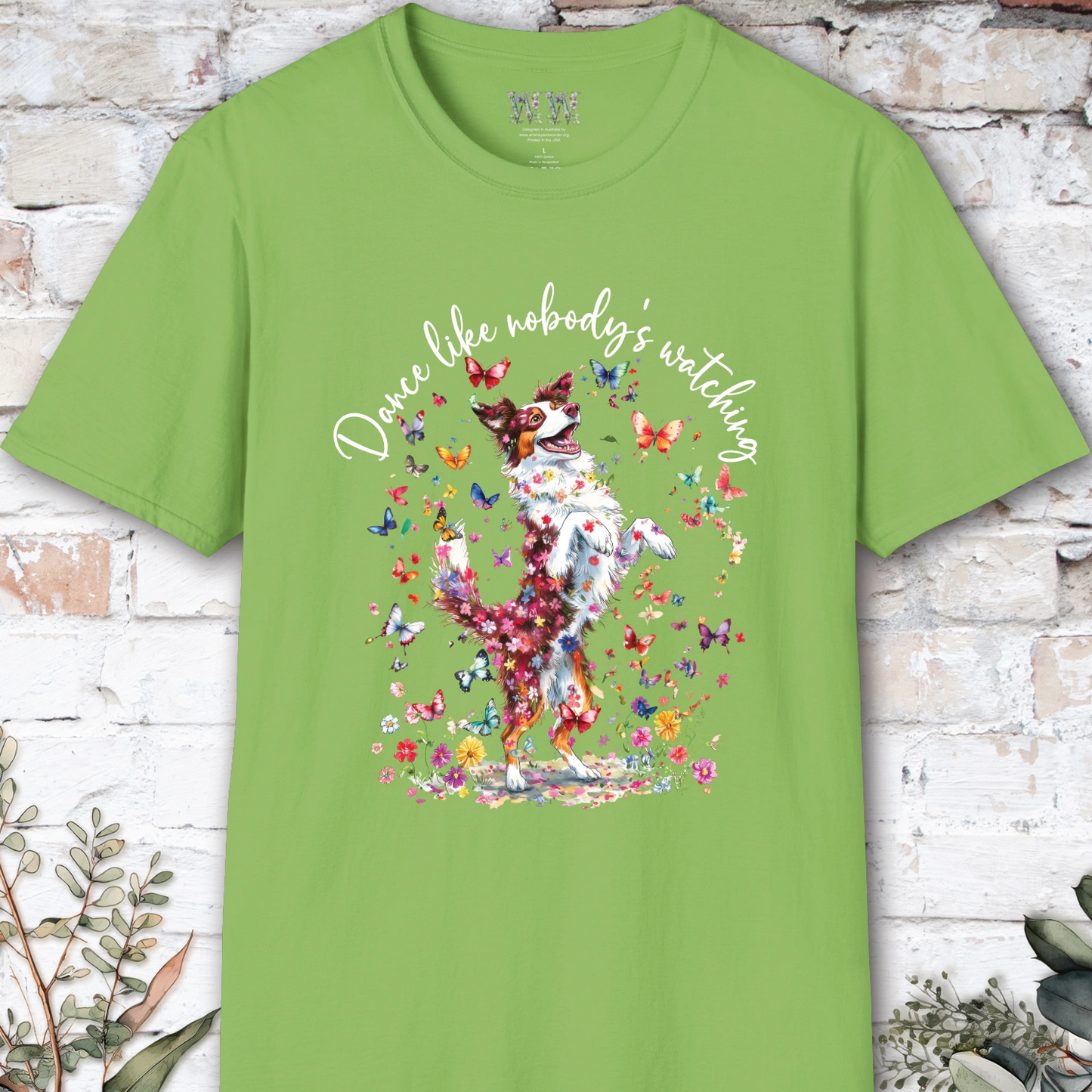 Border Collie Red Merle "Dance like nobody's watching" unisex T shirt