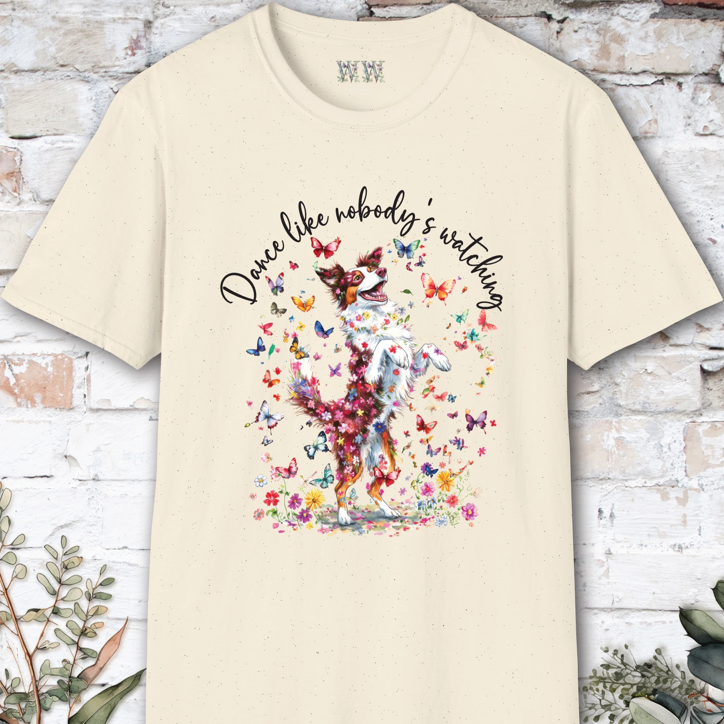 Border Collie Red Merle "Dance like nobody's watching" unisex T shirt