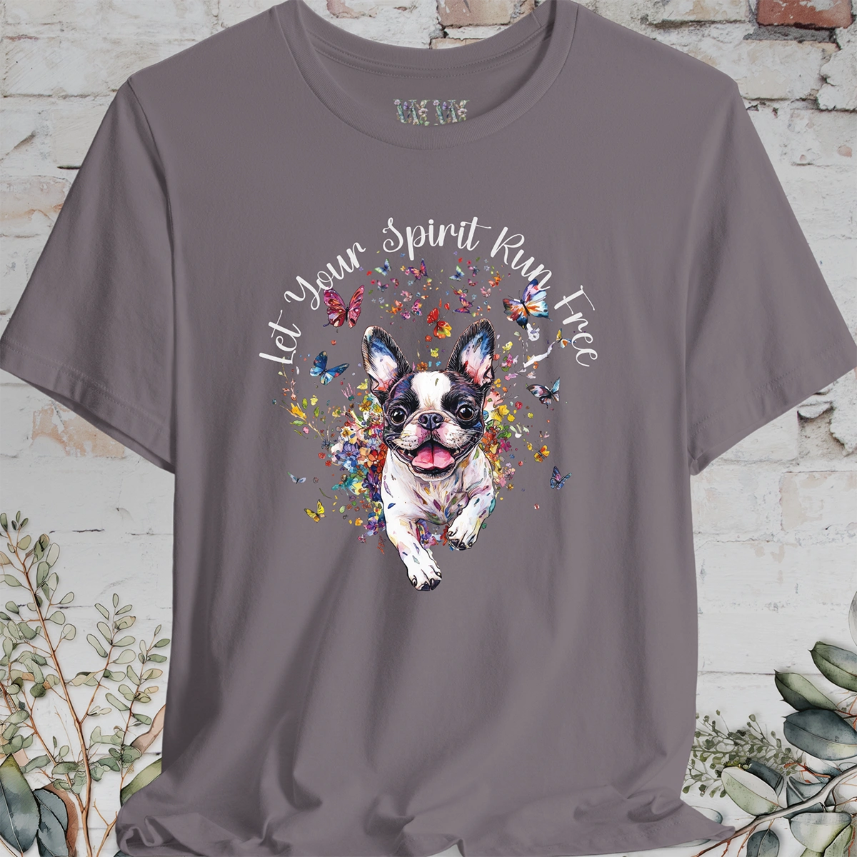 Boston Terrier 'Let your spirit run free' T shirt