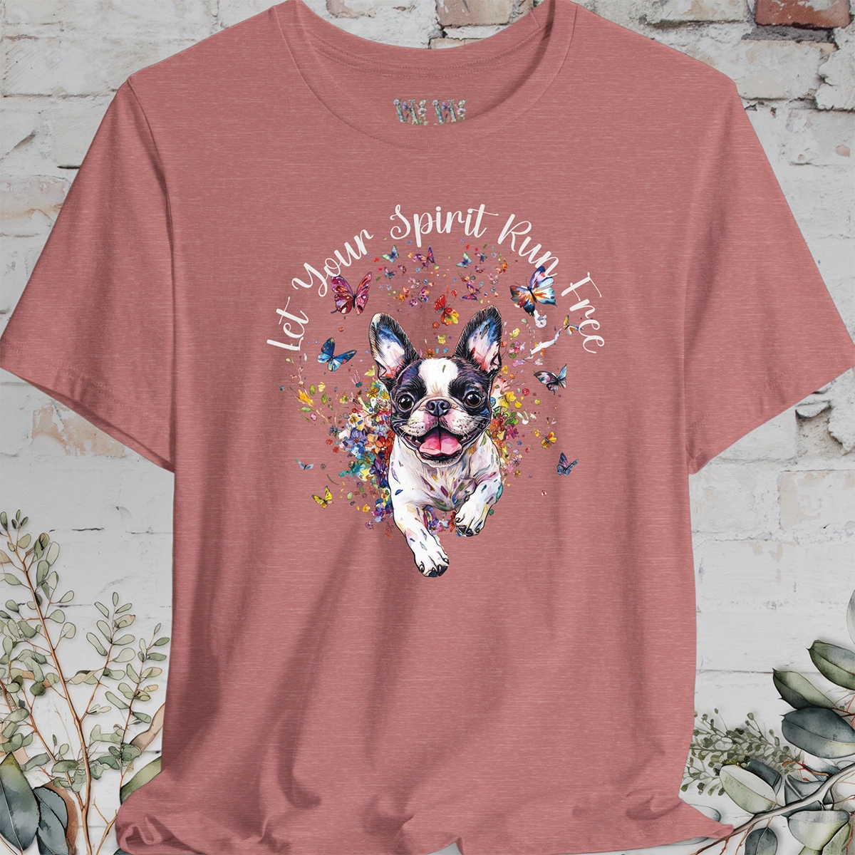 Boston Terrier 'Let your spirit run free' T shirt