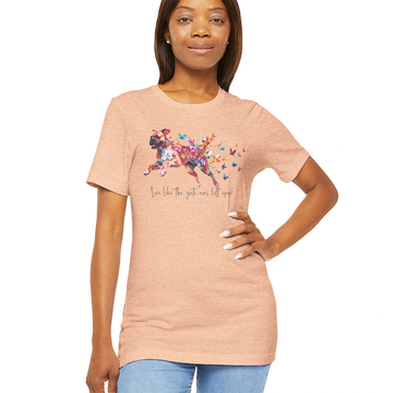 Red Boxer 'Live like the gate was left open' T shirt