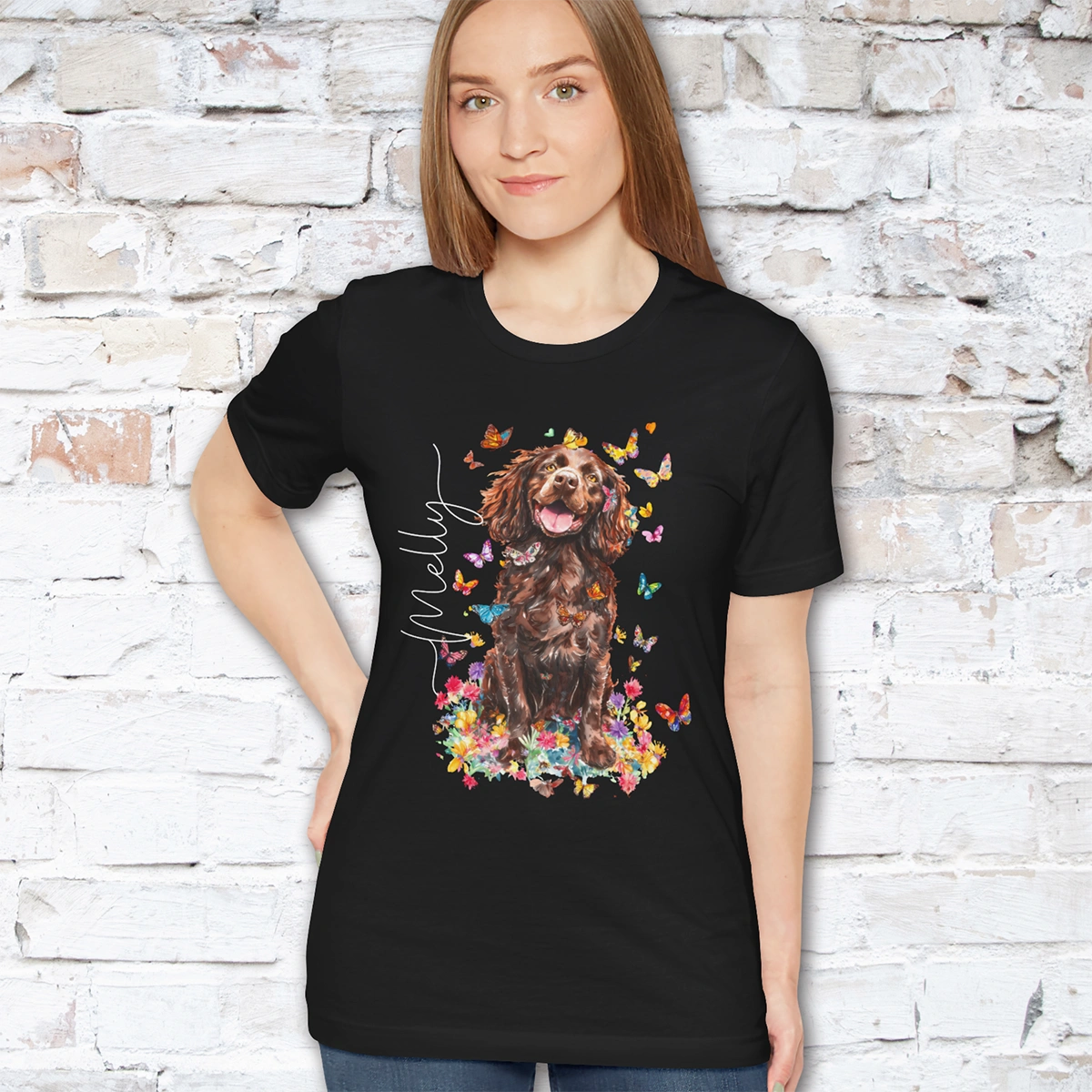 Boykin Spaniel Floral Personalized T shirt