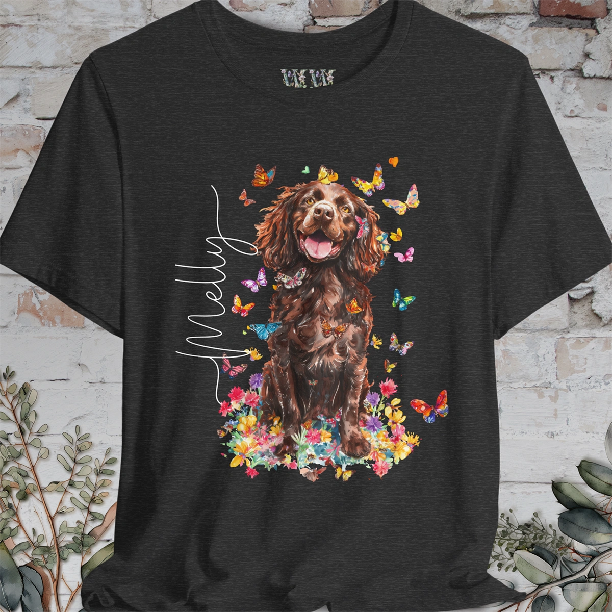 Boykin Spaniel Floral Personalized T shirt