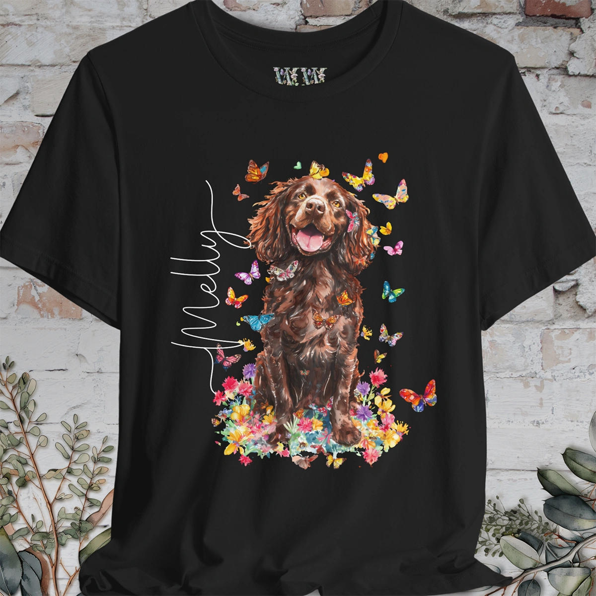 Boykin Spaniel Floral Personalized T shirt
