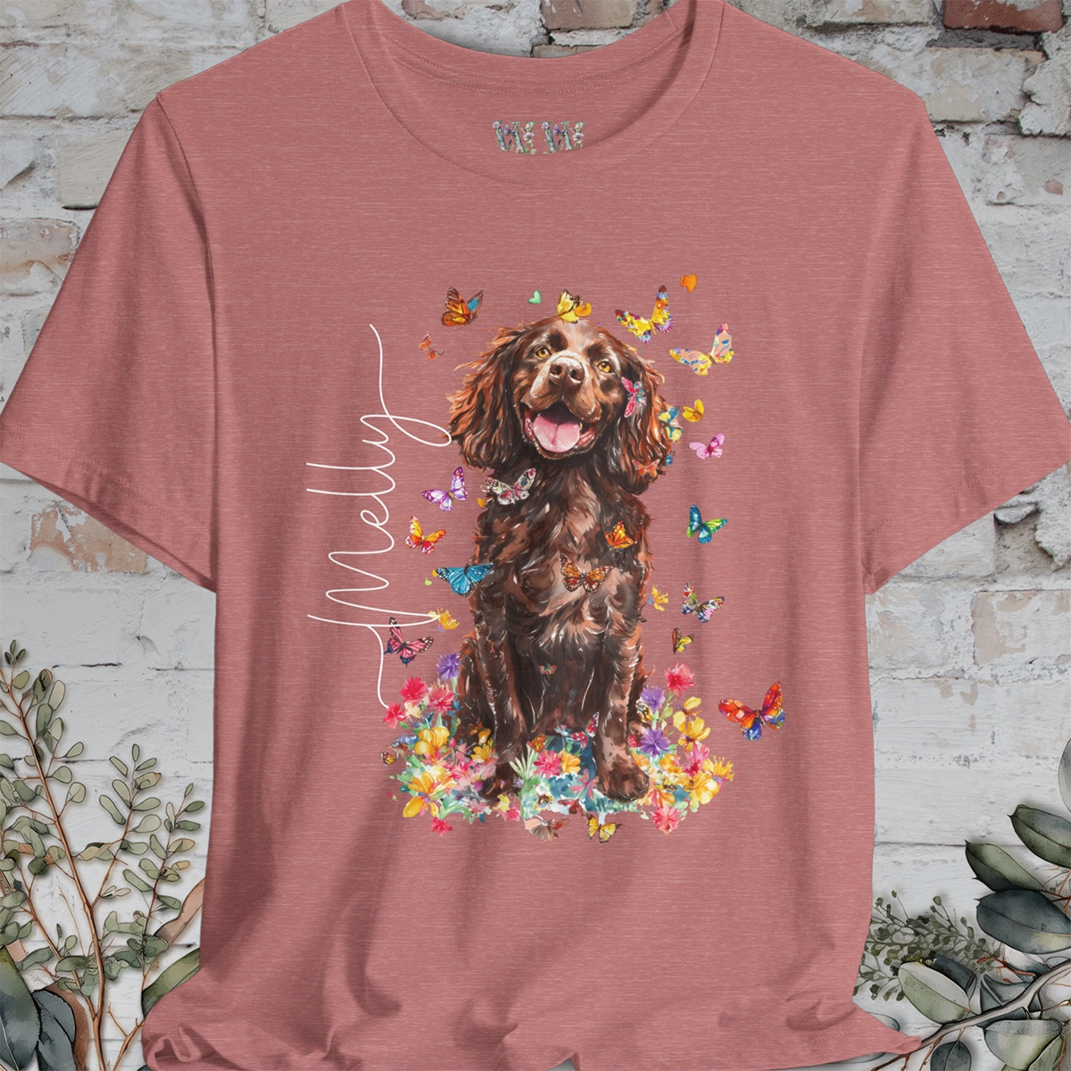 Boykin Spaniel Floral Personalized T shirt