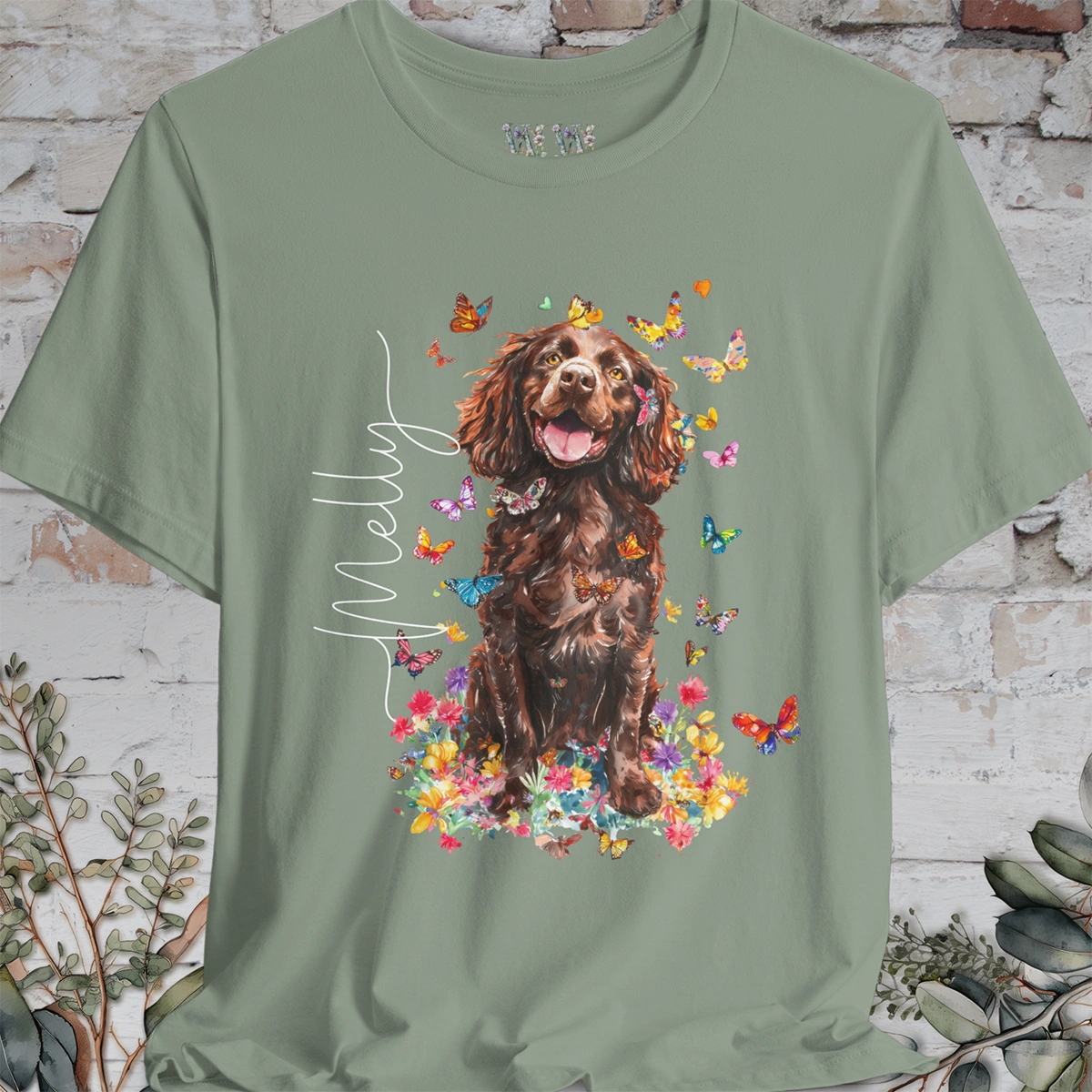 Boykin Spaniel Floral Personalized T shirt