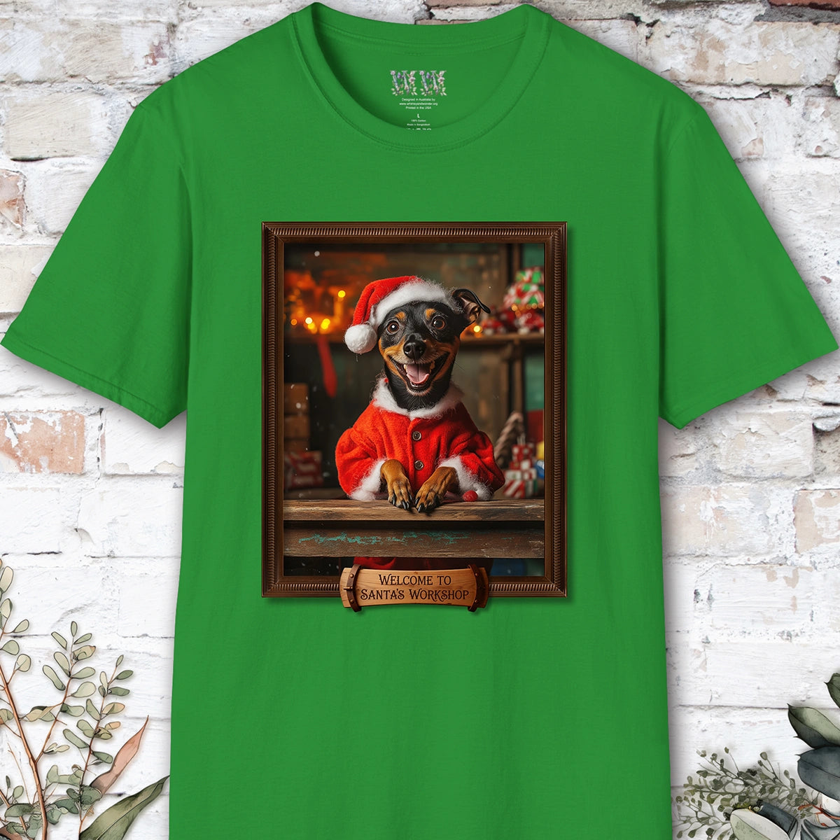 British Manchester Terrier Santa's Workshop Unisex T shirt