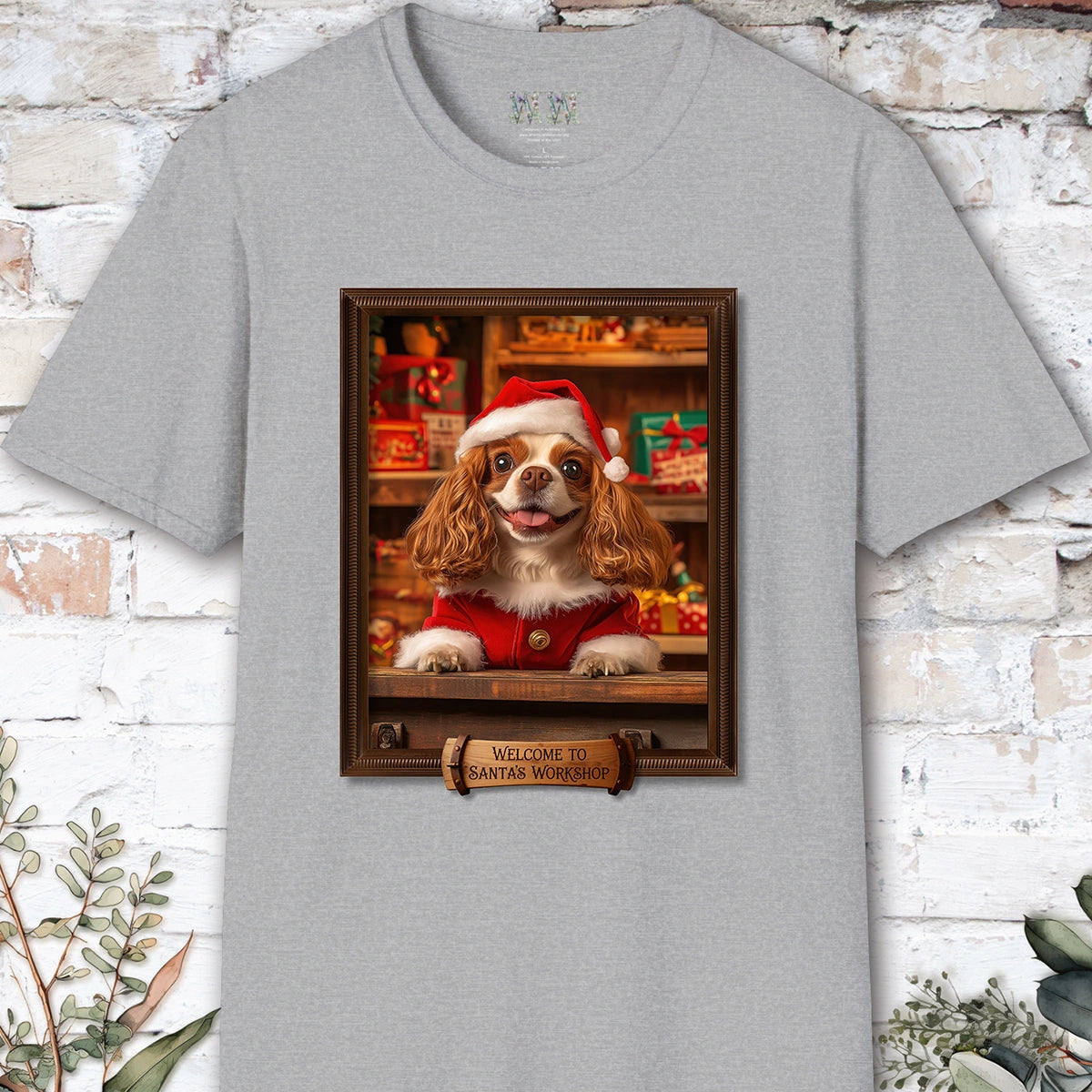 Cavalier King Charles Spaniel Santa's Workshop Unisex T shirt