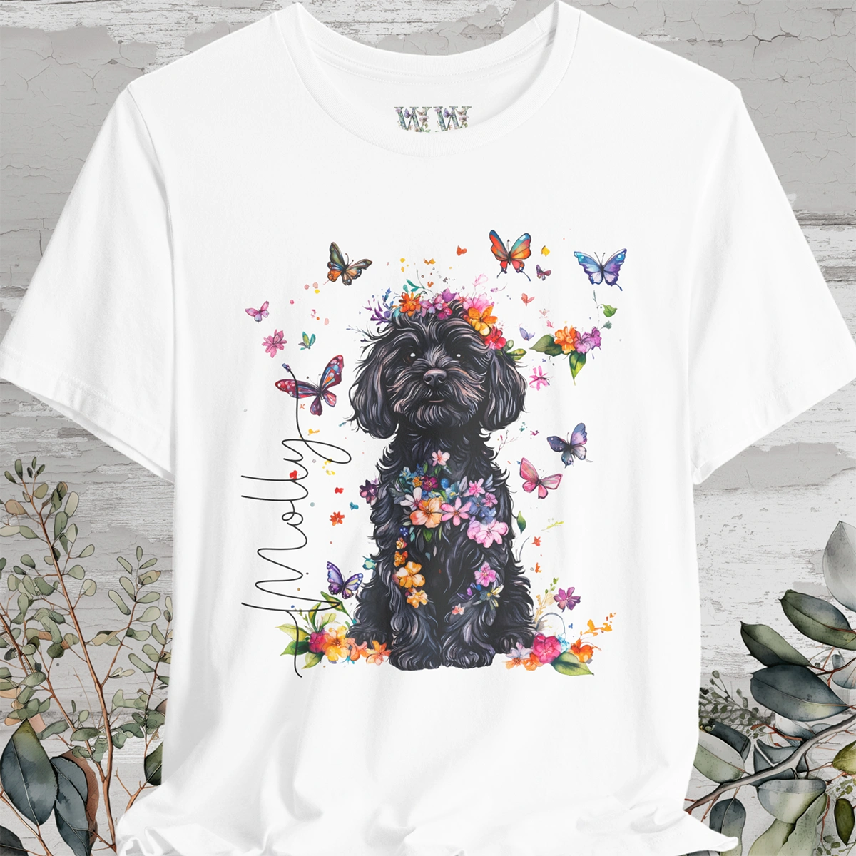 Cavoodle/Cavapoo #2 Floral Personalized T shirt