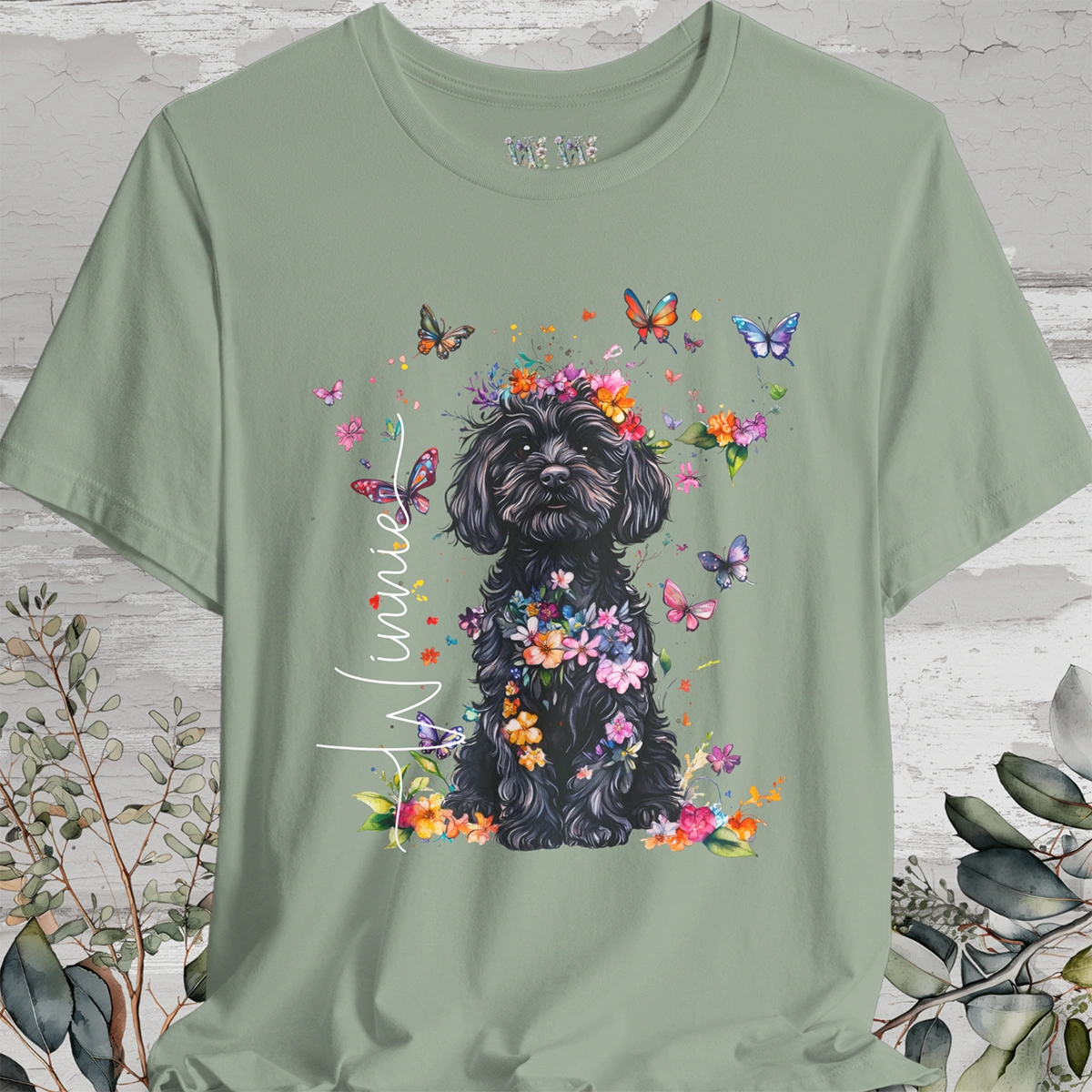 Cavoodle/Cavapoo #2 Floral Personalized T shirt