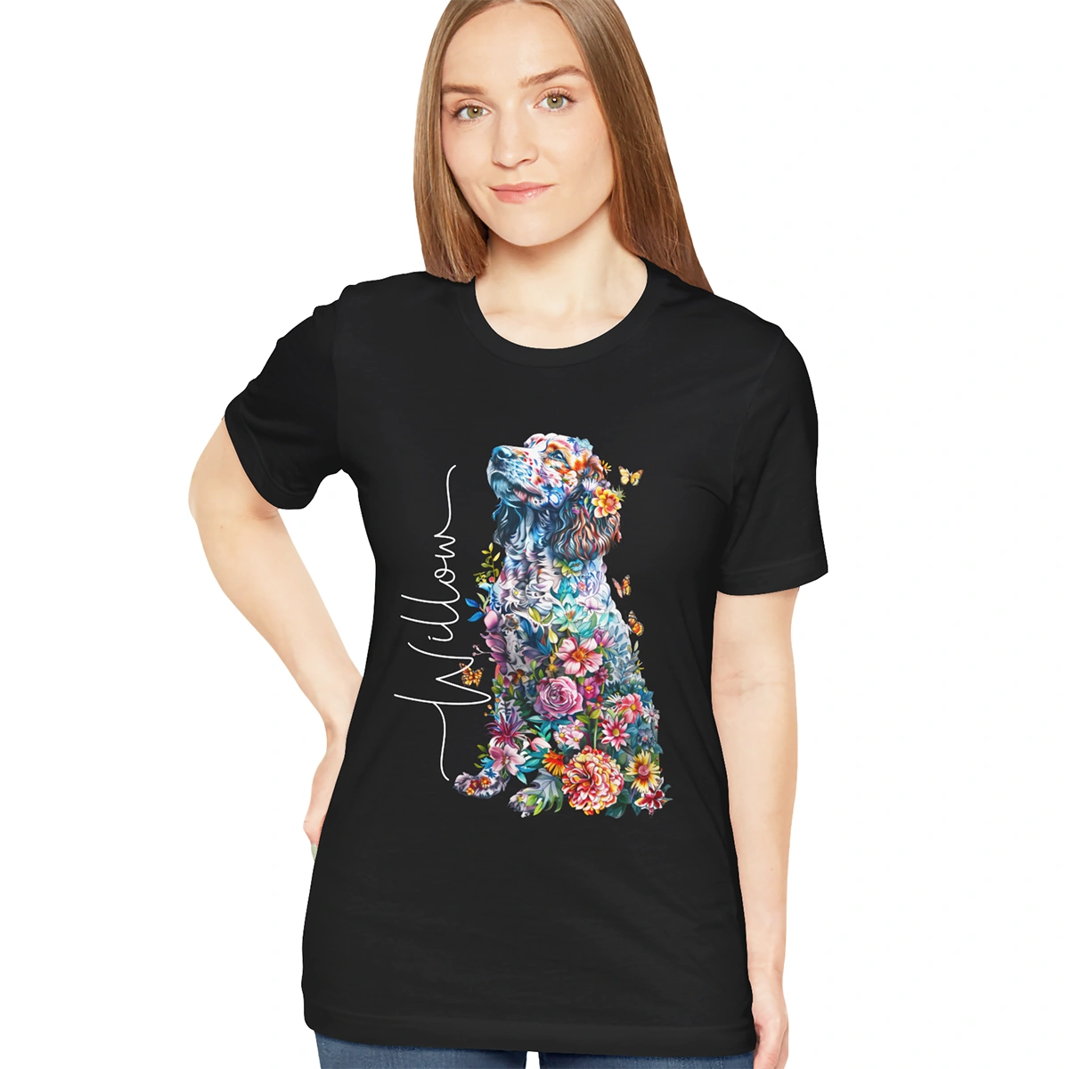Cavoodle/Cavapoo Floral Personalized T shirt