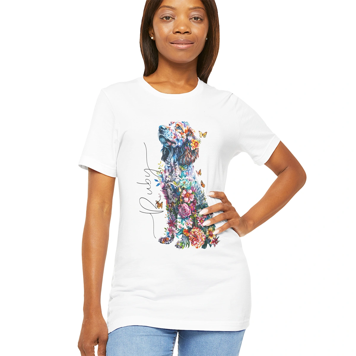 Cavoodle/Cavapoo Floral Personalized T shirt