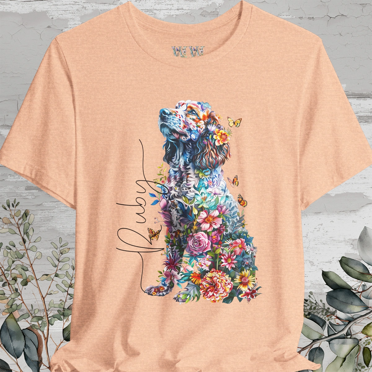 Cavoodle/Cavapoo Floral Personalized T shirt