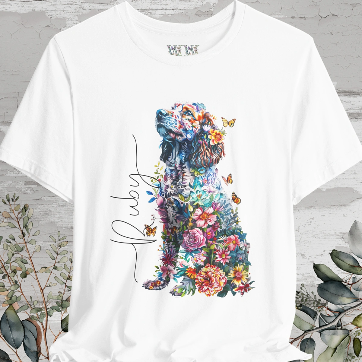 Cavoodle/Cavapoo Floral Personalized T shirt