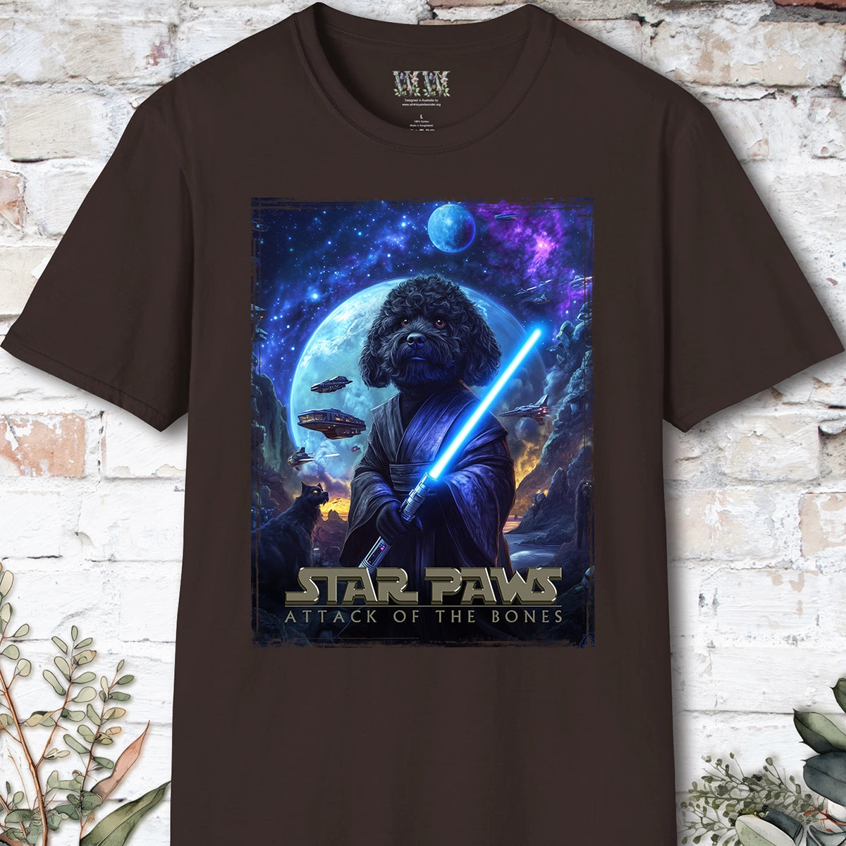 Cavoodle/Cavapoo Black Star Paws Unisex T shirt
