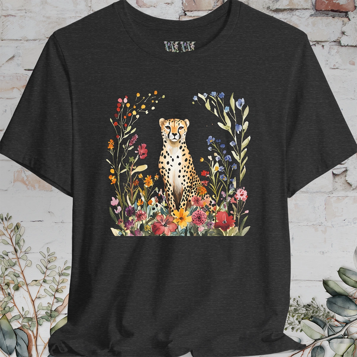 Cheetah with Wild Flowers T-Shirt