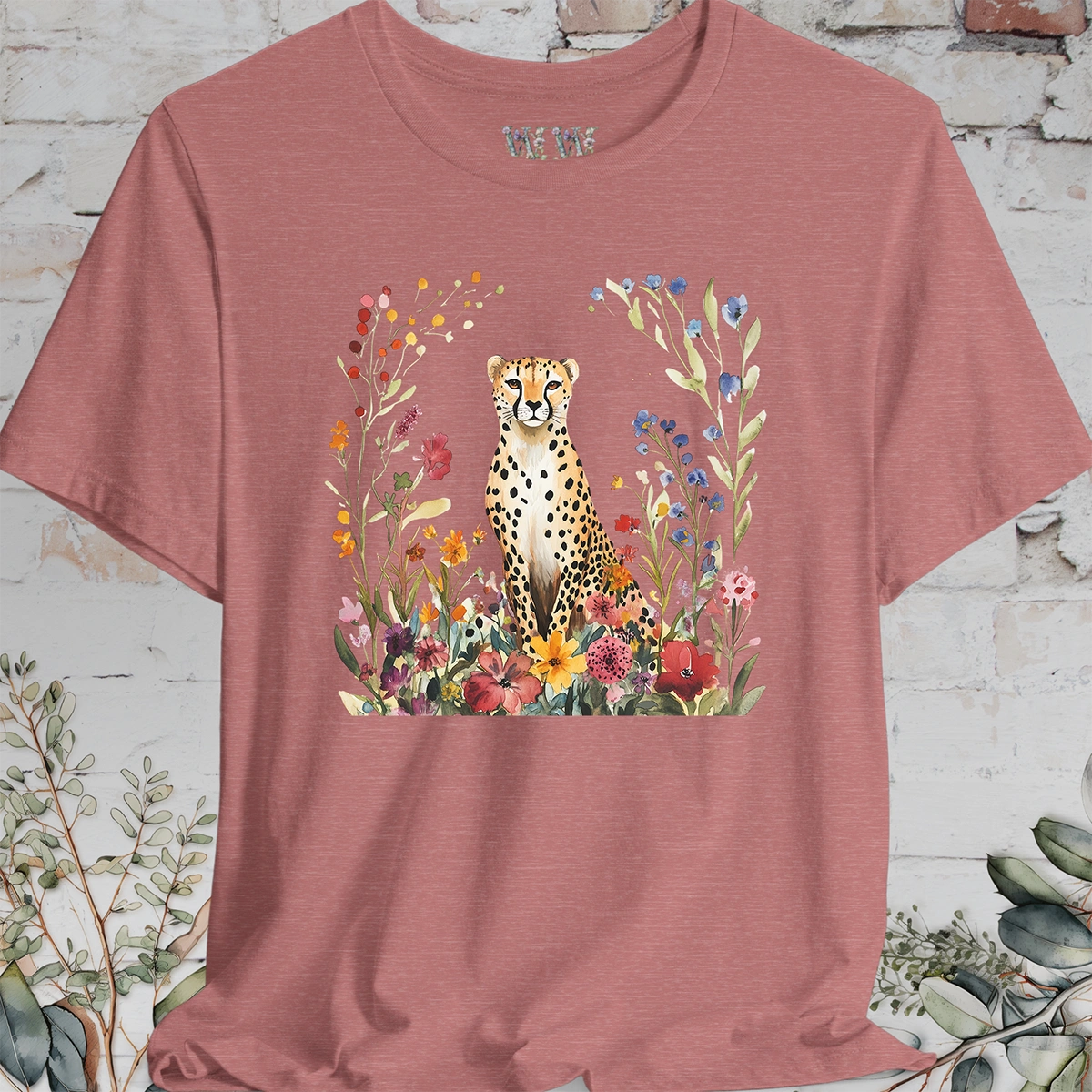 Cheetah with Wild Flowers T-Shirt