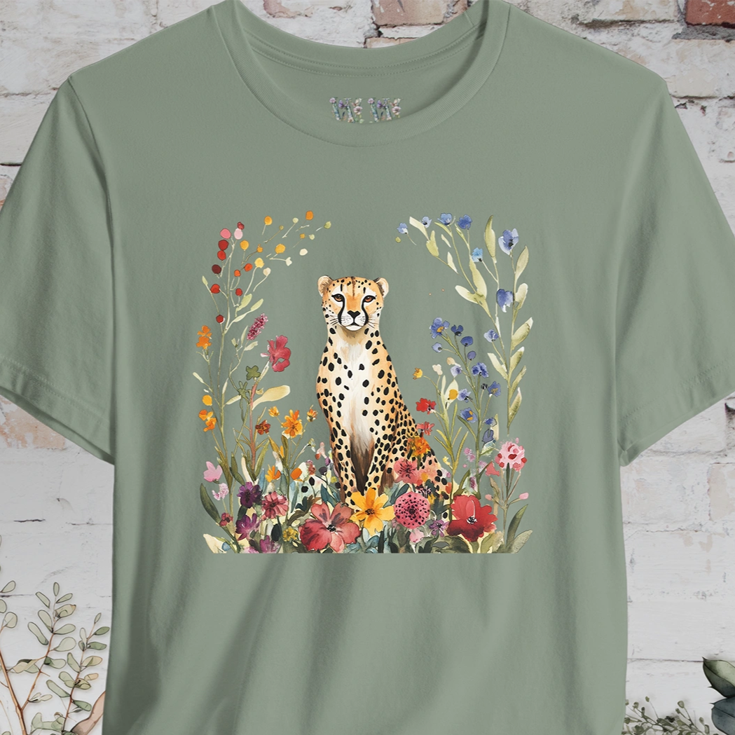 Cheetah with Wild Flowers T-Shirt
